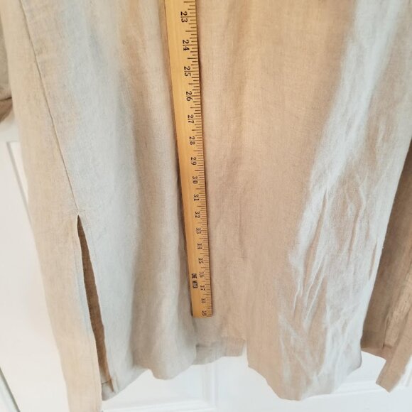 J Jill Love Linen Khaki Tan Duster Jacket, 100% Linen, Medium - Picture 8 of 10